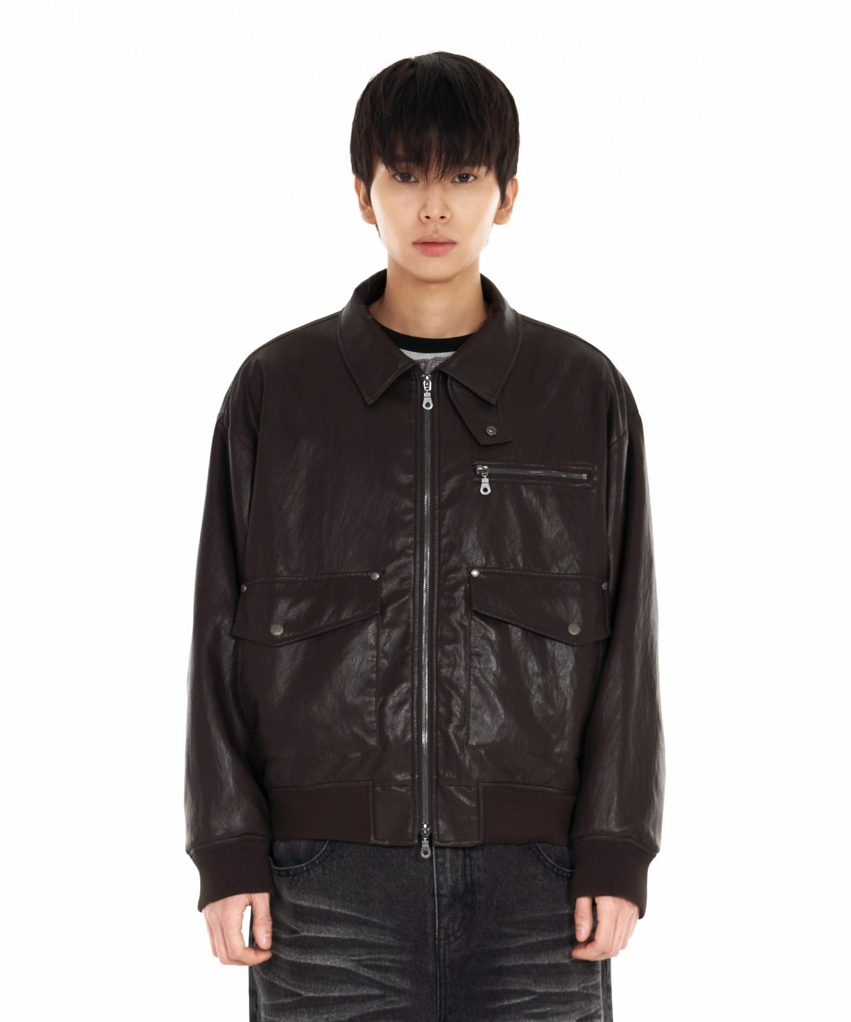 아이돈워너셀(IDWS) Misty Leather Blouson Brown