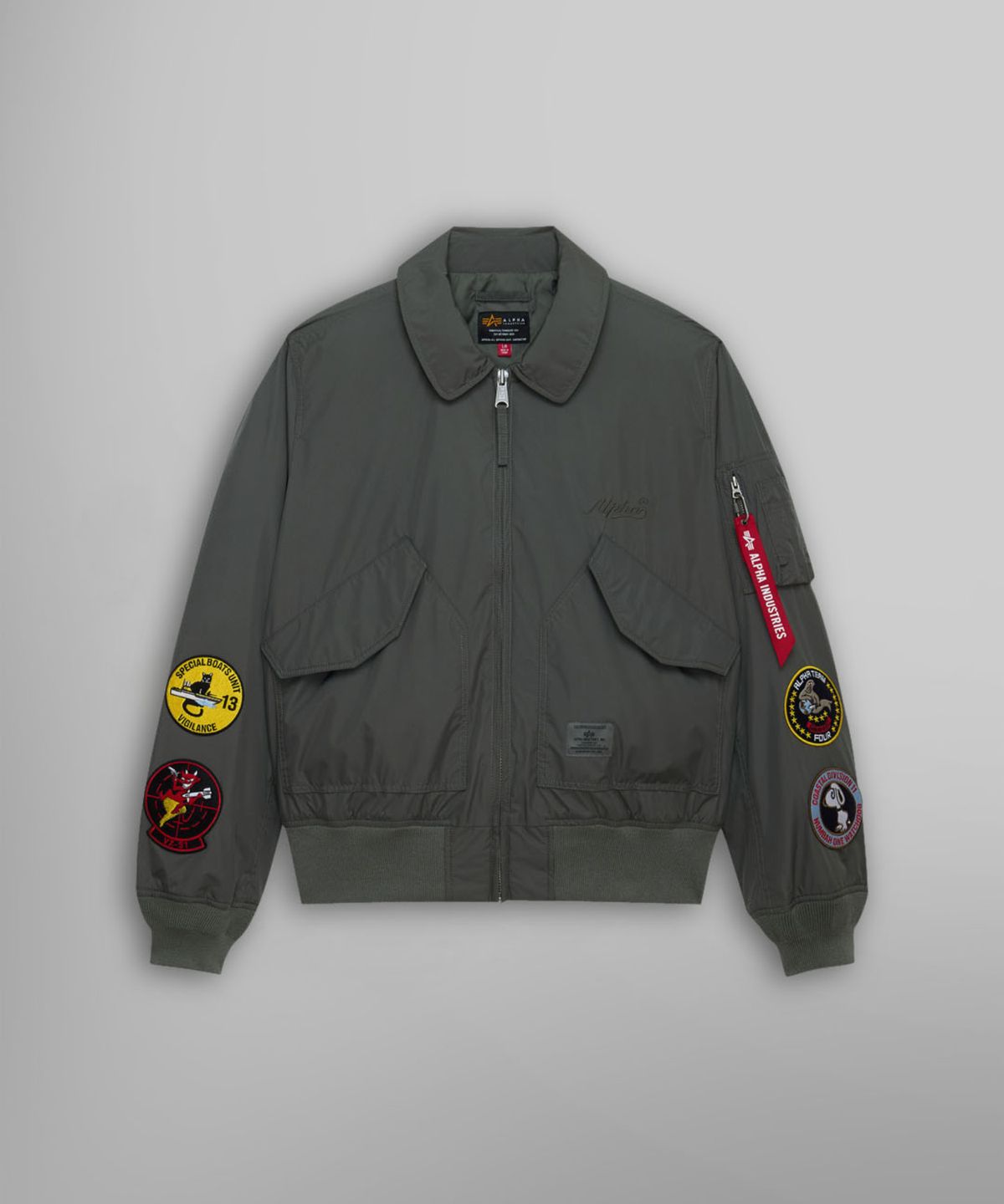 알파 인더스트리(ALPHA INDUSTRIES) CWU-36/P 릴랙스드 패치드 플라이트 자켓 필드 그레이