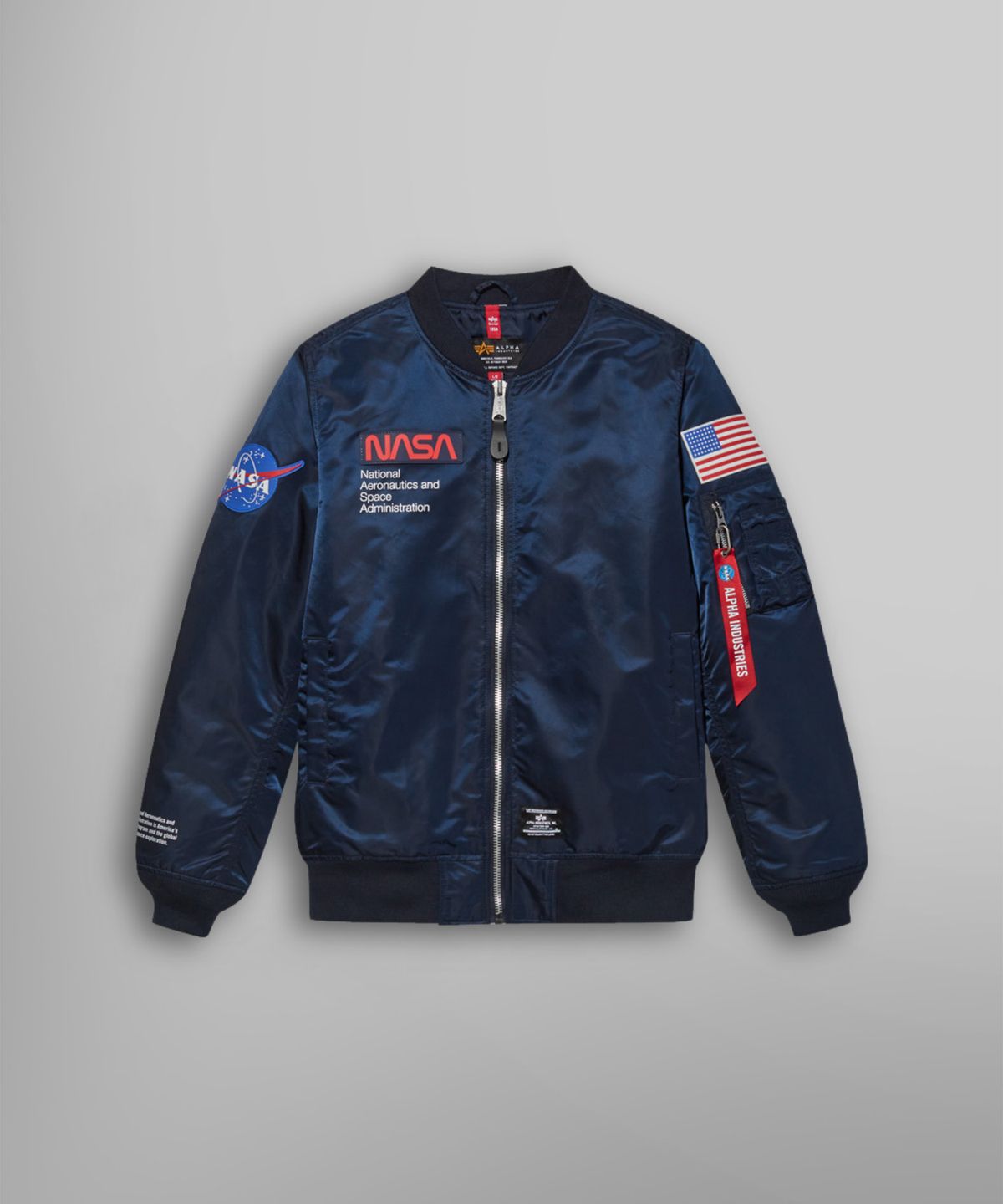 알파 인더스트리(ALPHA INDUSTRIES) L-2B 나사 젠 II 플라이트 자켓 레플리카 블루