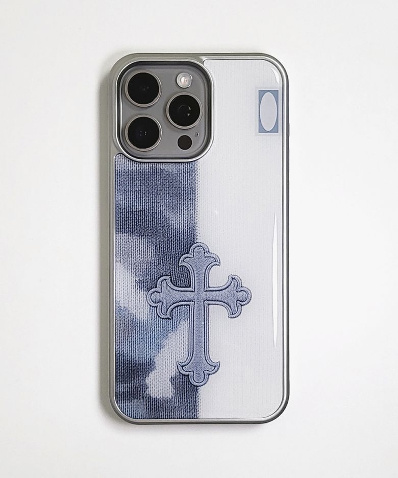 AETERNA Boundary Ritual Cross Knit Case Marble Ash (SV_Epoxy/MagSafe Glass)