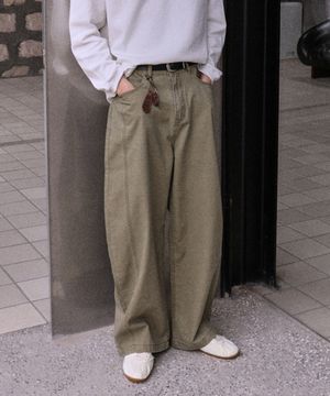 워시드 리얼 커브드 팬츠_2Color