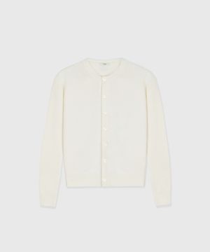 CASSEL FINE MERINO CARDIGAN SNOW WHITE