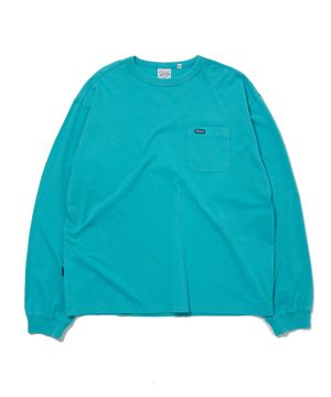 워시드 베이직 포켓 긴소매 티셔츠 민트_FS1KT42U