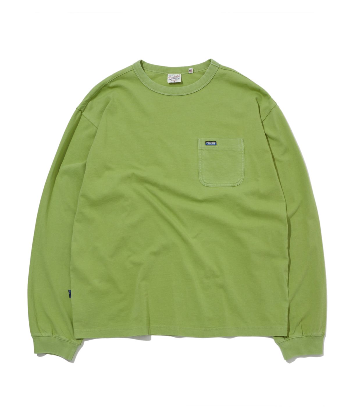 펜필드(PENFIELD) 워시드 베이직 포켓 긴소매 티셔츠 그린_FS1KT40U