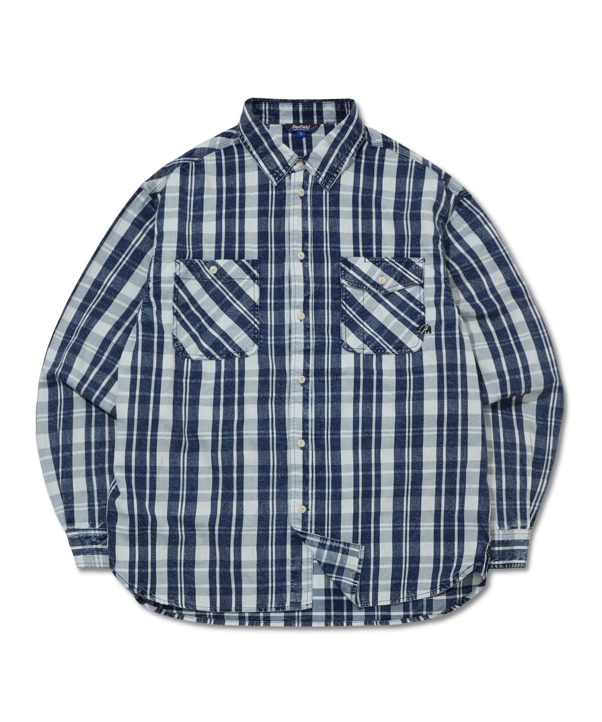 펜필드(PENFIELD) 워시드 인디고 체크 셔츠 인디고_FS2WR01U