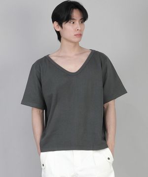 무지 BIG V넥 반팔티 BIGV-883 슬레이트 그레이