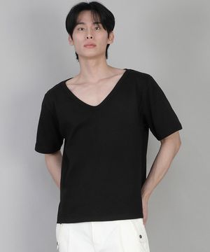 무지 BIG V넥 반팔티 BIGV-883 블랙