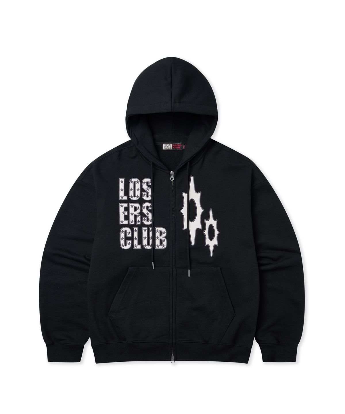 루저스클럽(LOSERS CLUB) 스타 로고 투웨이 후드집업 블랙