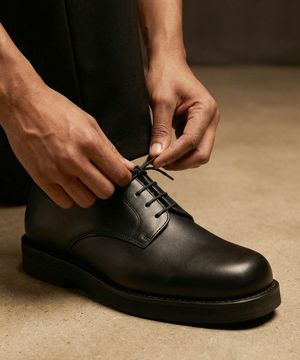 [SECOND.A Light] 볼드쉐입 미니멀 더비 SL31 [MATT BLACK]