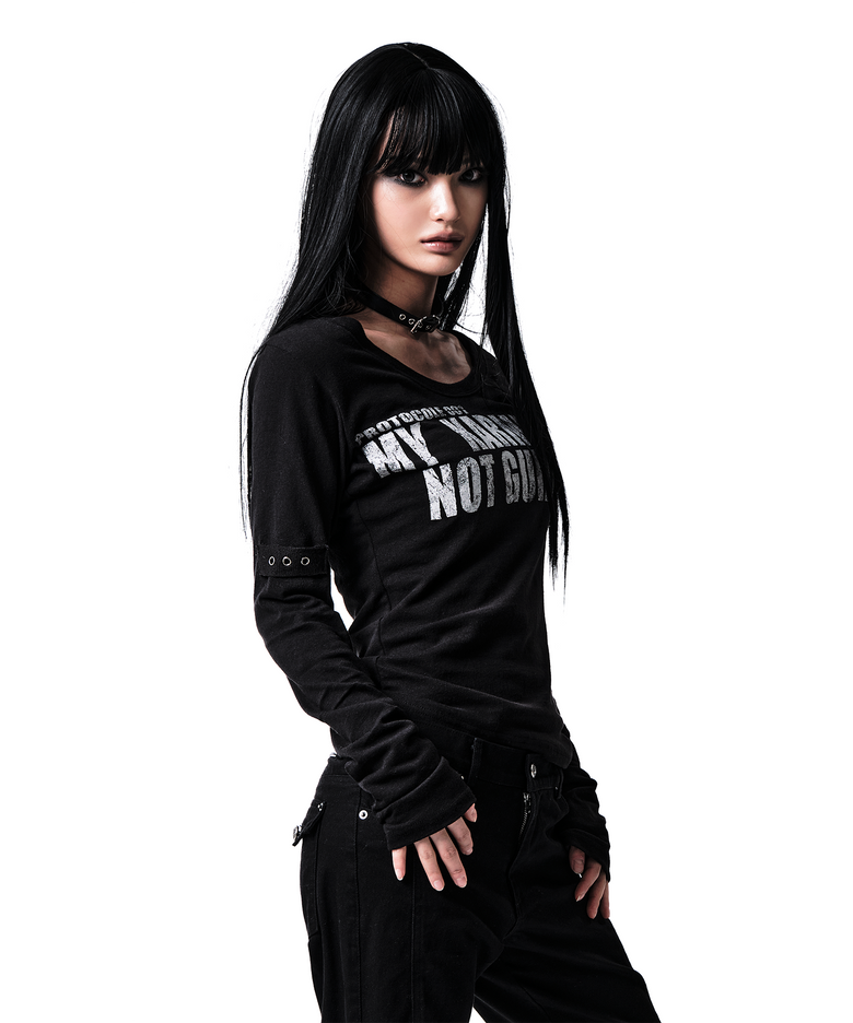 PROTOCOLE 001 LONGSLEEVE TOP BLACK