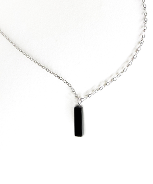 써지컬스틸 육면체 오닉스 목걸이/ GHMN-495