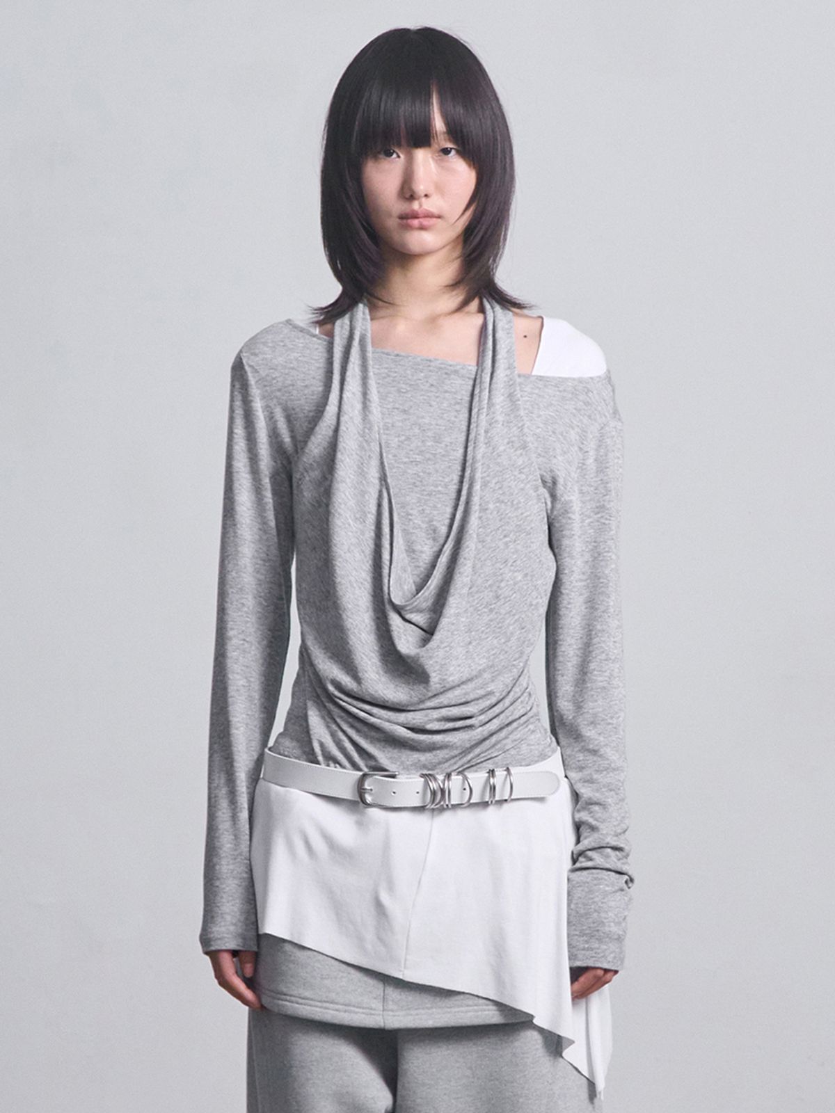 세릭(CERRIC) Layered Halter Top _ Gray
