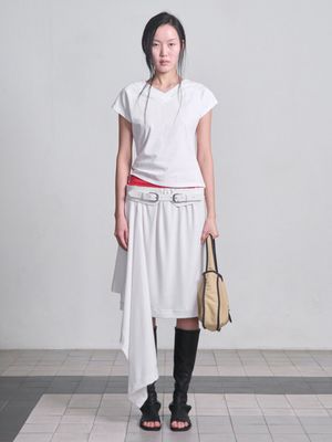 Drape Midi Skirt _ White