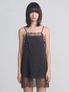 Lace Slip Dress _ Charcoal