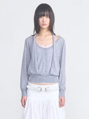 2way Knit Cardigan _ Gray