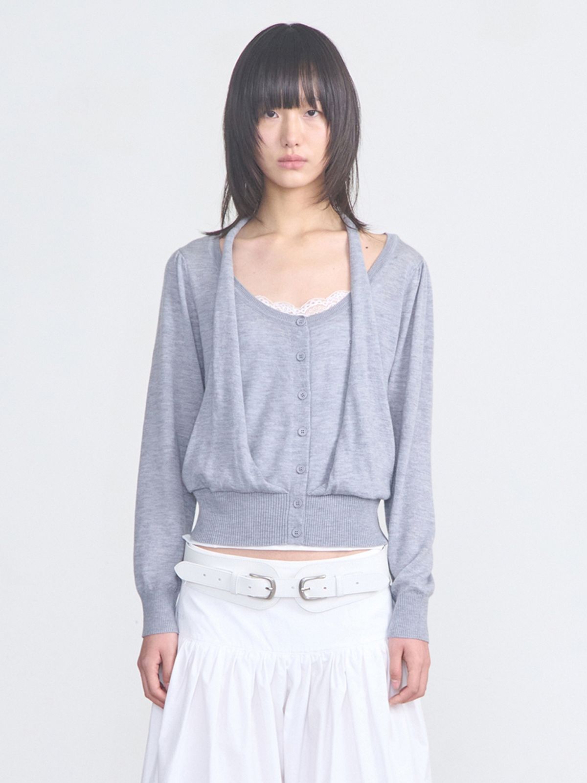 세릭(CERRIC) 2way Knit Cardigan _ Gray