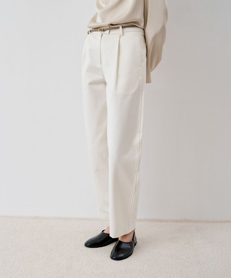 Nib Satin Cropped Pants(Ivory)