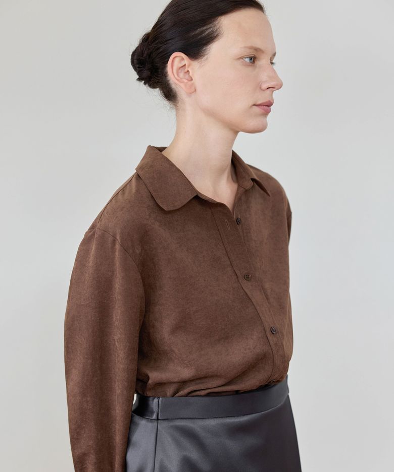 Soft Suedelike Shirt(Chocolate)
