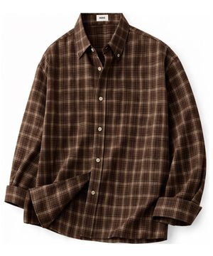 더 시티 체크셔츠 (파스텔 브라운)