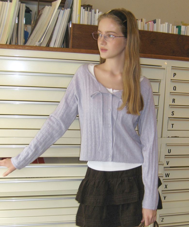 Ribbon Punching Skashi Cardigan / WHCKG4925F