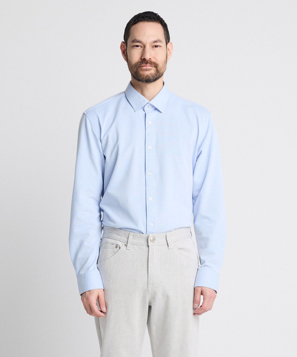 에스티코(STCO) CODIGALLERY 피케조직감 컴포트 셔츠 블루 (클래식핏)_CDSWZ29BS3