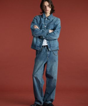 아카이브 워시드 스트레이트 데님 팬츠  IEPA6E401B2