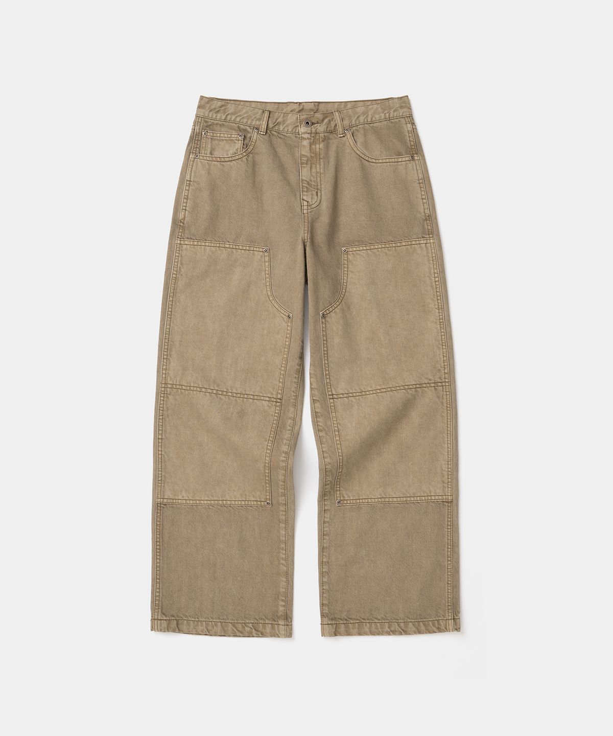 유니폼브릿지(UNIFORM BRIDGE) dyeing double knee pants brown