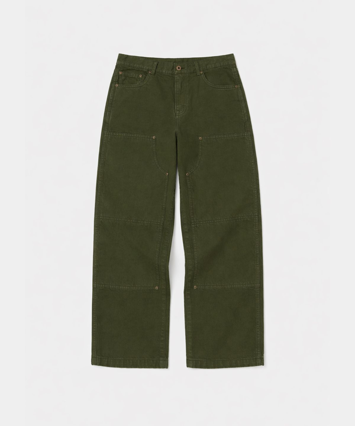 유니폼브릿지(UNIFORM BRIDGE) dyeing double knee pants olive