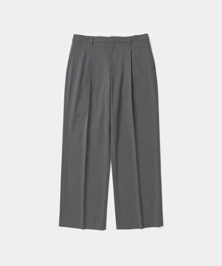 refined one tuck slacks wide fit grey