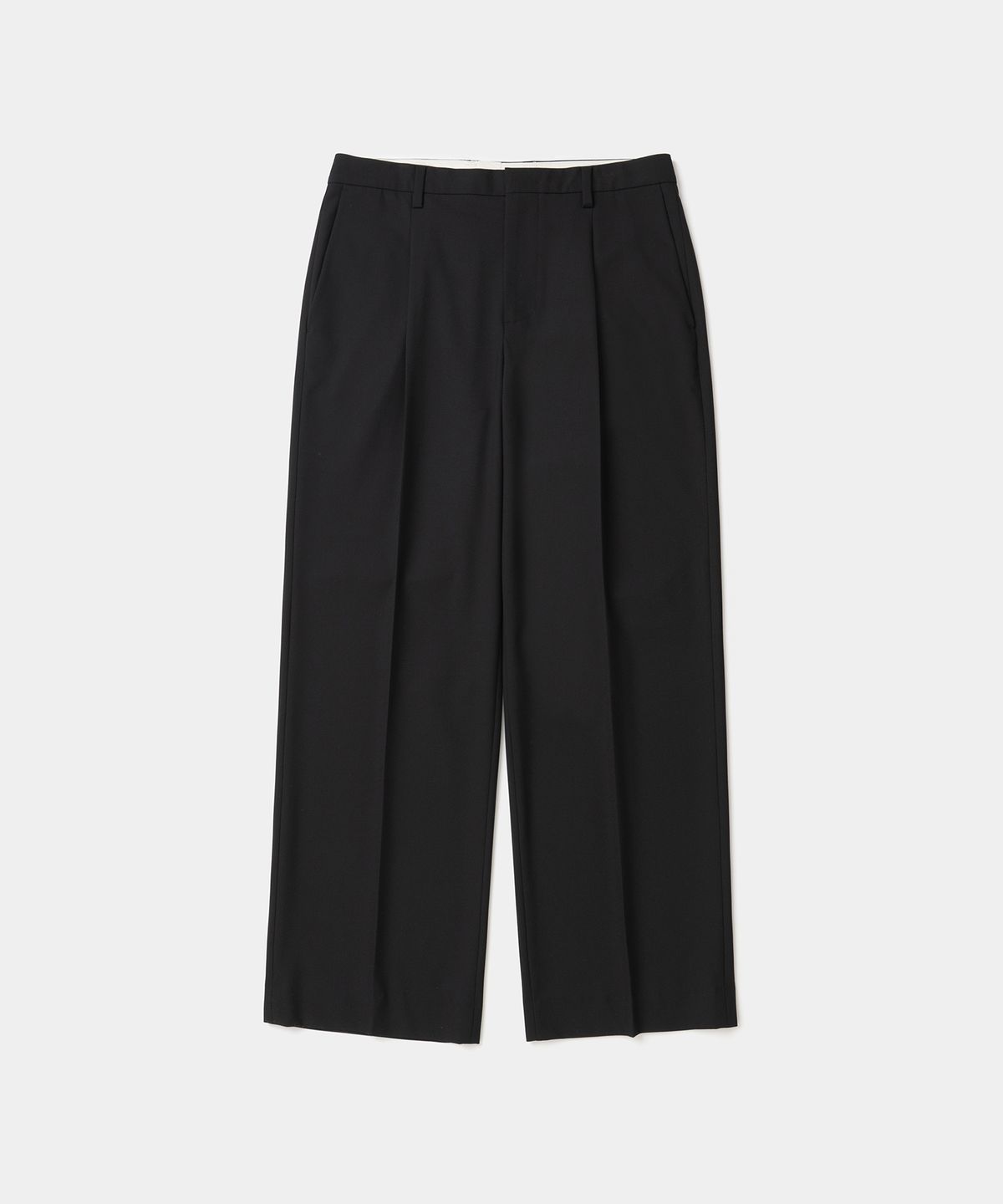 유니폼브릿지(UNIFORM BRIDGE) refined one tuck slacks wide fit black