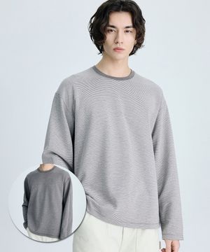 듀얼 리버서블 스트라이프 롱 슬리브 티셔츠 IETS6E201W2