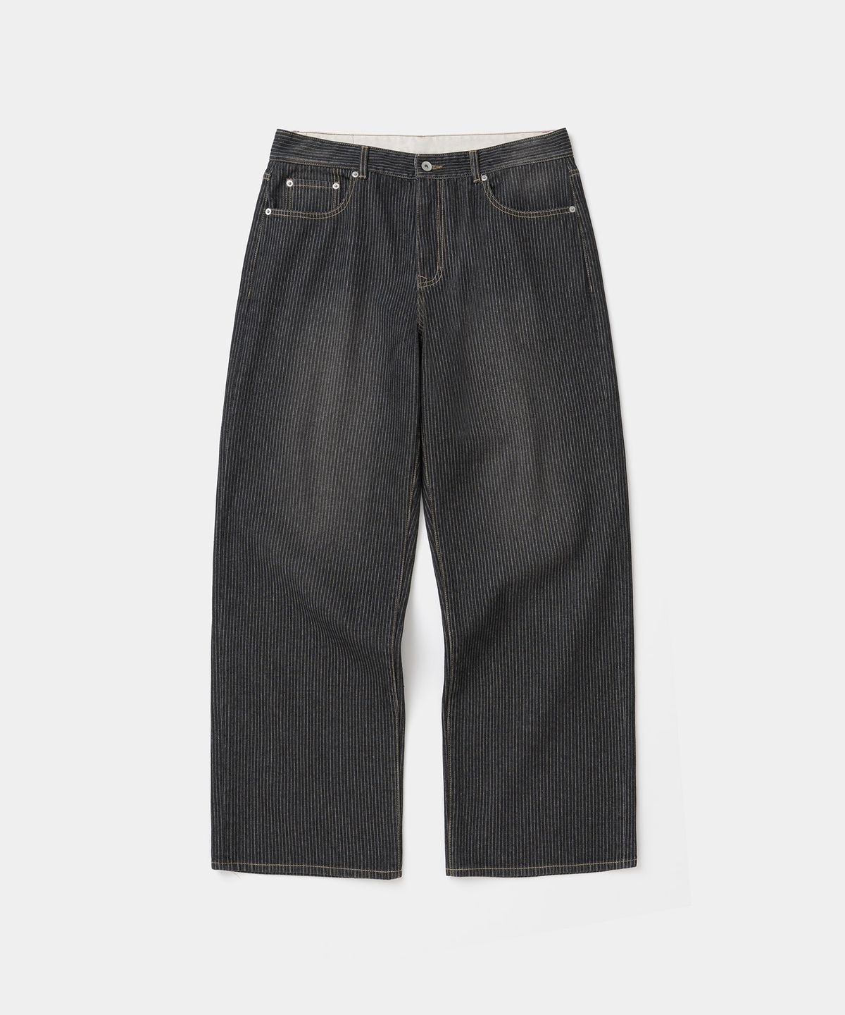 유니폼브릿지(UNIFORM BRIDGE) 001 hickory denim pants wide fit black