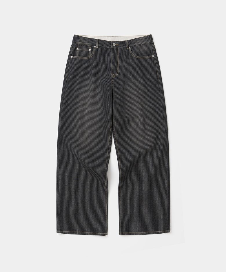 001 hickory denim pants wide fit black