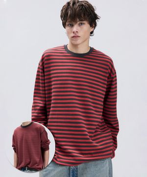 볼드 리버서블 스트라이프 롱 슬리브 티셔츠 IETS6E202R1