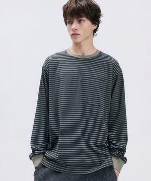 웨인 스트라이프 롱 슬리브 티셔츠 IETS6E203E3