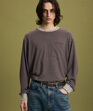 웨인 스트라이프 롱 슬리브 티셔츠  IETS6E203S3