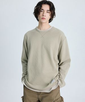 핀슬랍 와플 롱 슬리브 티셔츠 IETS6E204I2