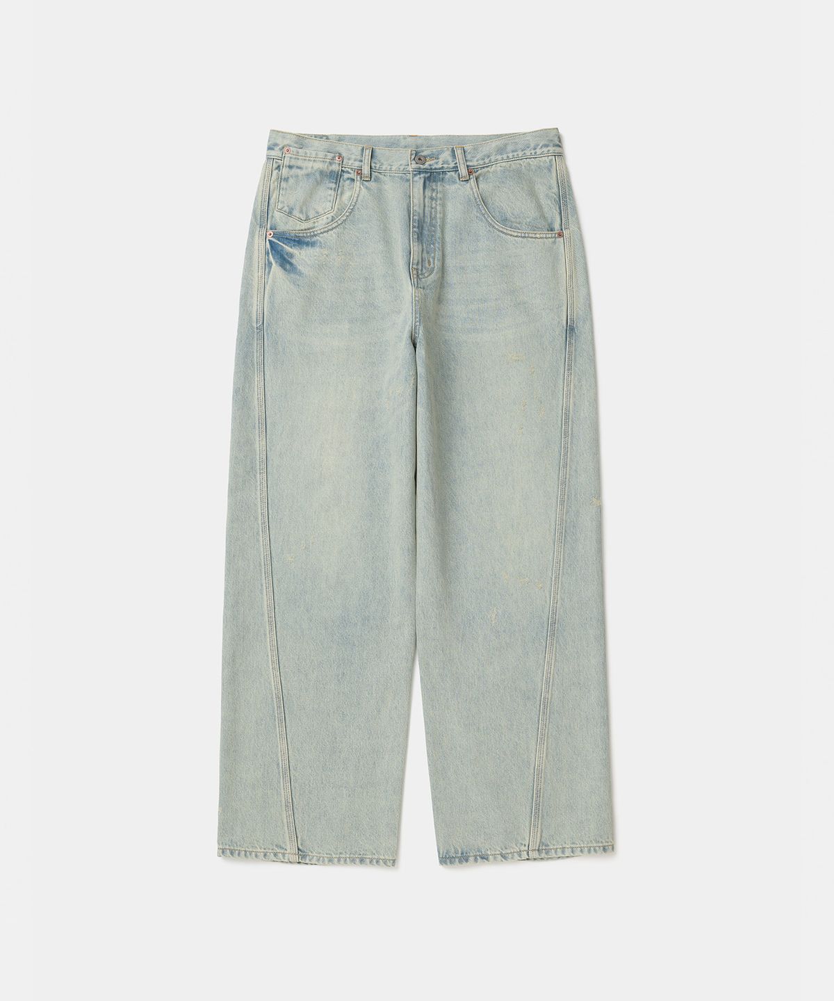 유니폼브릿지(UNIFORM BRIDGE) 001 twist denim pants wide fit 11.5oz light indigo