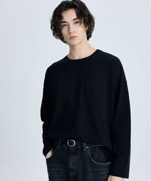 슬러브 롱 슬리브 티셔츠 IETS6E205BK