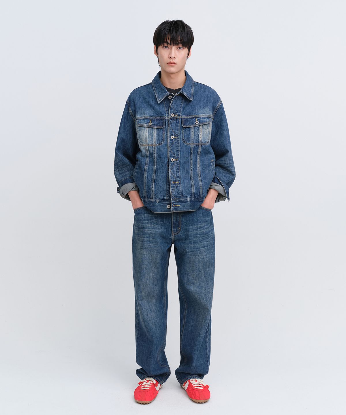 유니폼브릿지(UNIFORM BRIDGE) 002 regular denim pants 11.5oz indigo blue