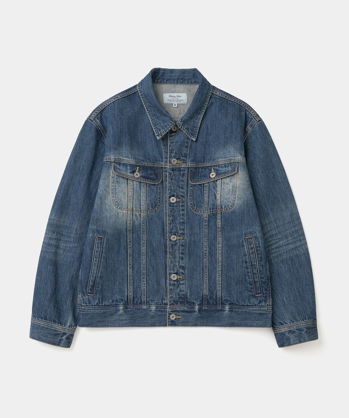 유니폼브릿지(UNIFORM BRIDGE) type-3 denim trucker jacket 11.5oz indigo blue