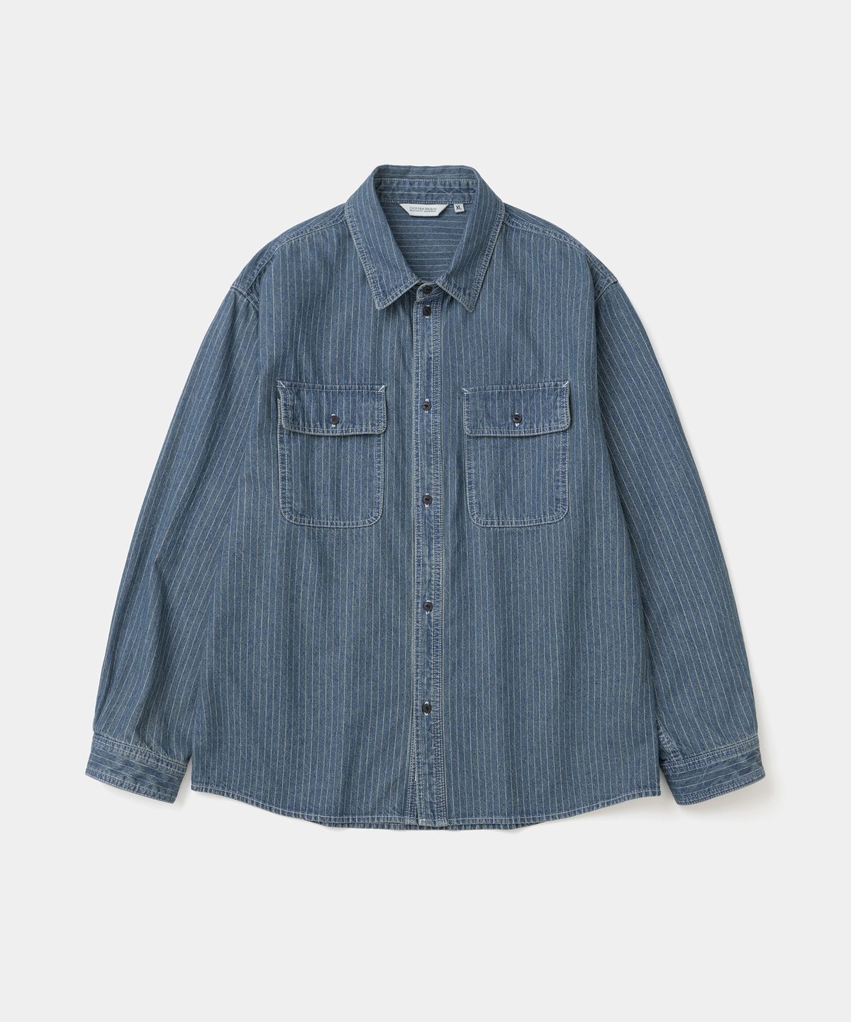 유니폼브릿지(UNIFORM BRIDGE) wabash stripe work shirt indigo