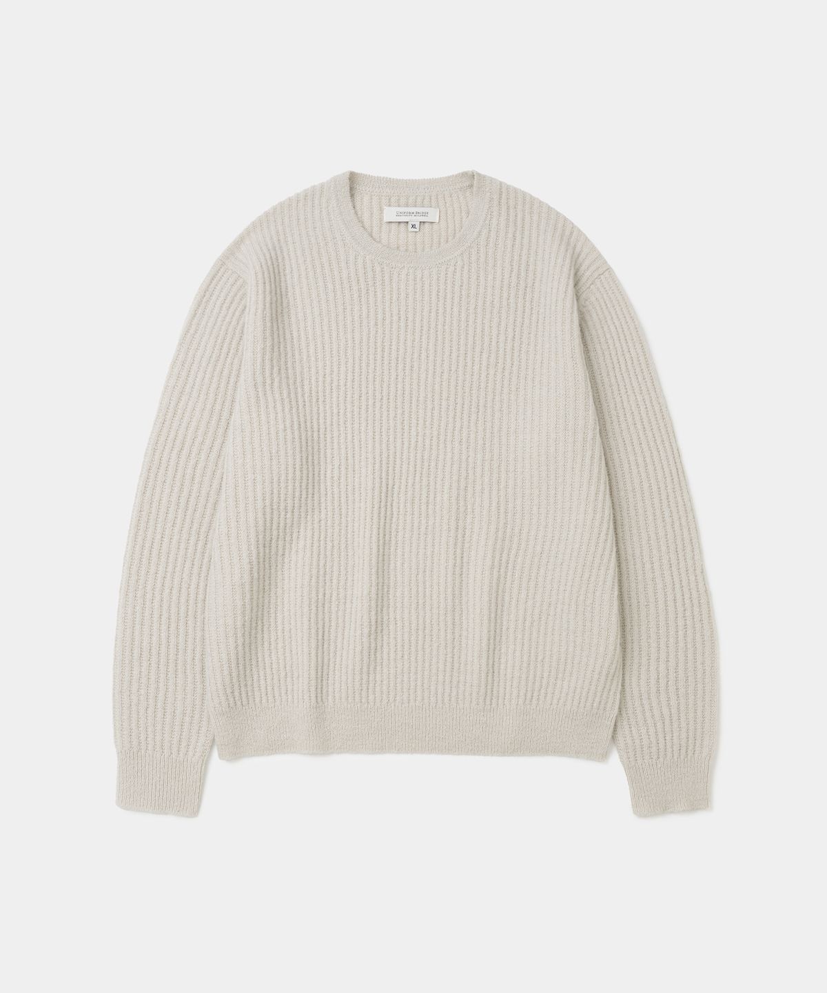 유니폼브릿지(UNIFORM BRIDGE) hairy crew neck knit light grey