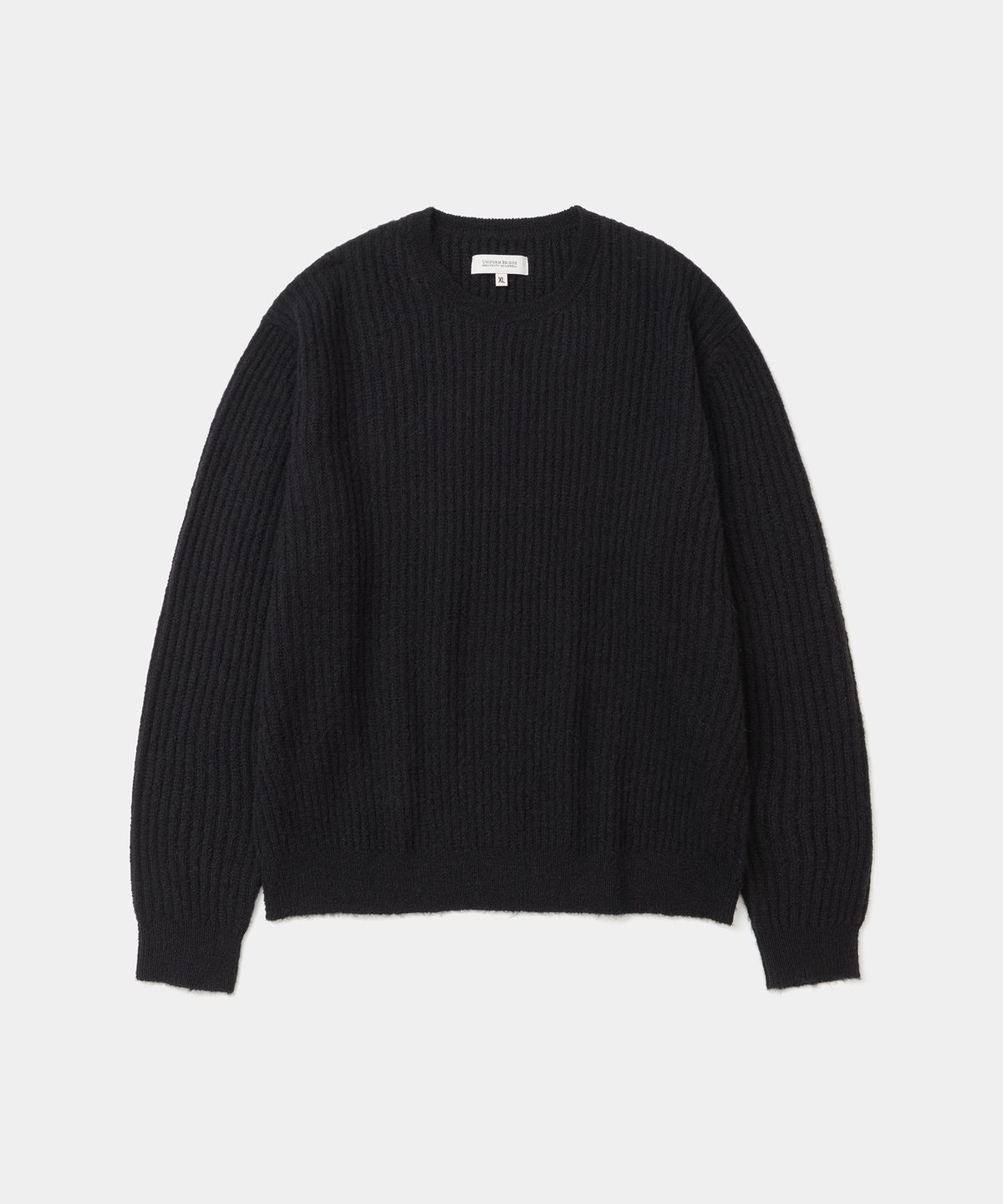 유니폼브릿지(UNIFORM BRIDGE) hairy crew neck knit black