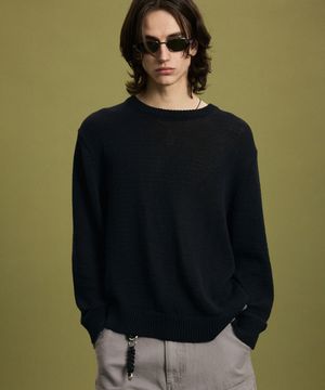 시어 라운드넥 니트 IESW6E102BK