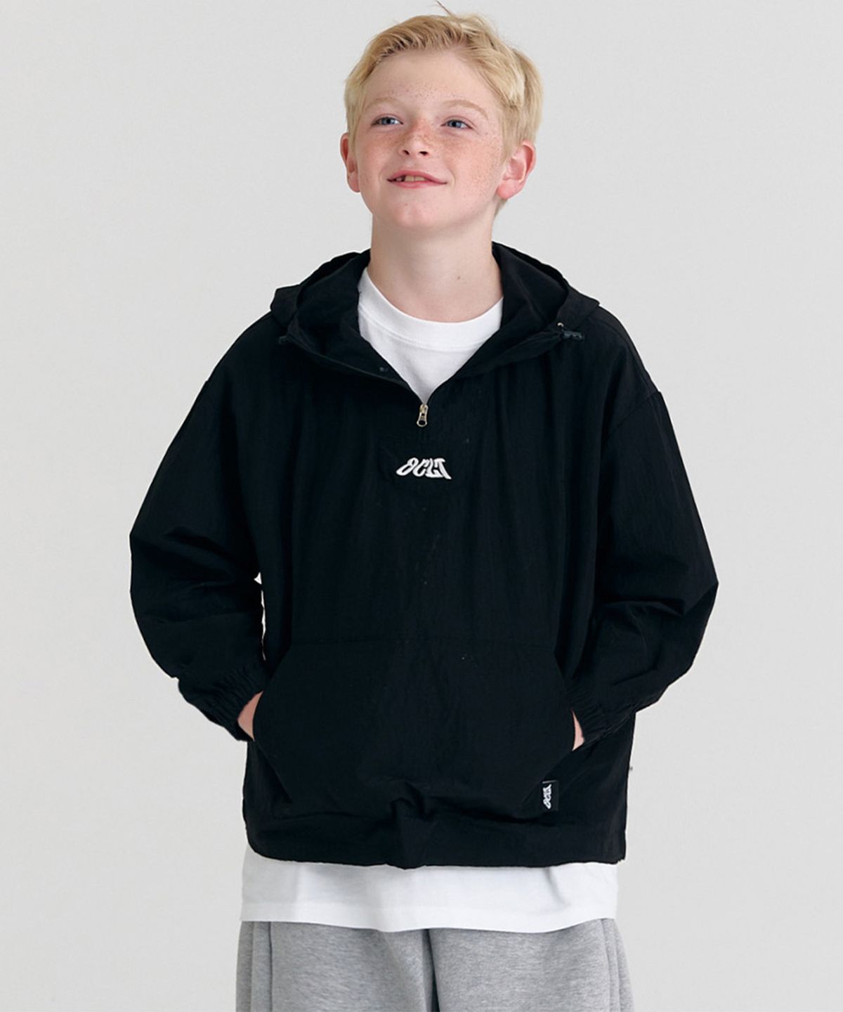오실롯 주니어(OCELOT JUNIOR) F18 미니로고 반목 아노락 (블랙)