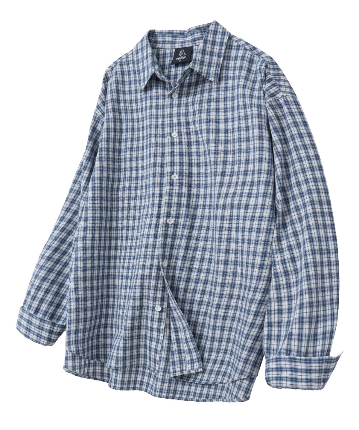 모즈모즈(MOZMOZ) 소프트 베이직 라이트 체크셔츠 블루