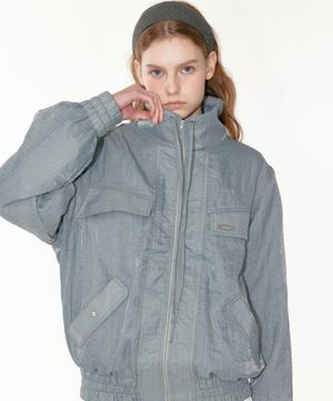 NOI1807 하이넥 글로시 윈드브레이커 (스카이블루)