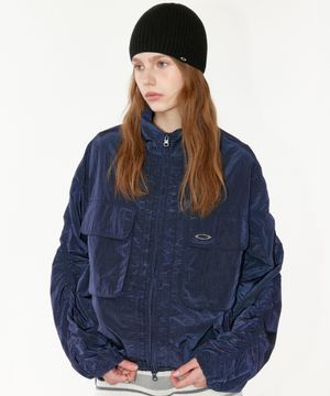 NOI1810 라인 셔링 윈드브레이커 (네이비)