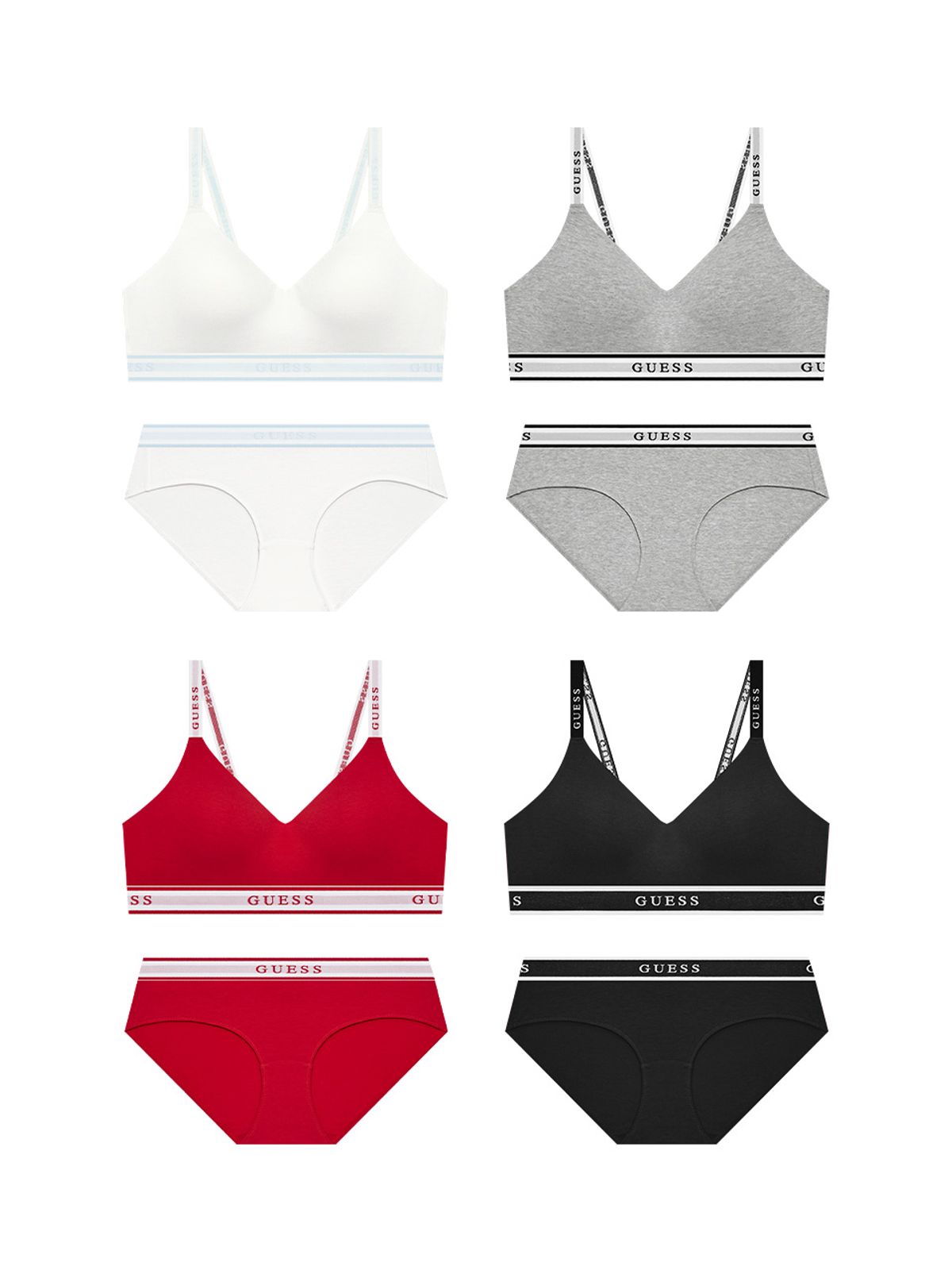 게스언더웨어(GUESS UNDERWEAR) 코튼 컴피 브라렛 팬티 세트